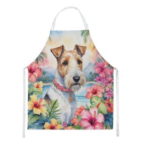 Fox Terrier Luau Apron Cooking Kitchen Server Baking Crafts Gardening for Adult Women Men, Unisex, Large, Multicolor