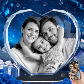 3D Crystal Photo, Personalized Gifts For Father, Dad, Women, Her, Wife, Girlfriend, Laser Engraved Custom Picture Gifts (Option: Large)