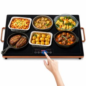 WARMOUNTS Electric Warming Tray 24 16 Inch Temperature Controlled Buffet Party (Option: Black)