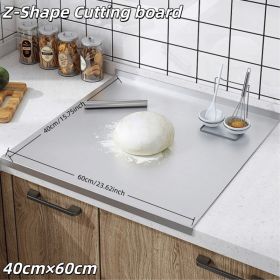 Stainless Steel Cutting Board With Lip For Kitchen Chopping Boards For Countertop Large Metal Cutting Board Over Sink Suitable For Meat Fruits Ve (Option: 40X60CM)