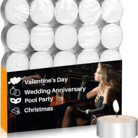 Tea Lights Candles Unscented Tea Tree Lights Mini Votive With Cotton Wick For Decorating Home Pool Shabbat Wedding Emergencies Christmas (Option: White)