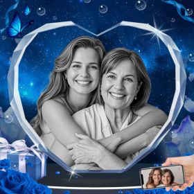 3D Crystal Photo, Personalized Gifts For Father, Dad, Women, Her, Wife, Girlfriend, Laser Engraved Custom Picture Gifts (Option: Medium)