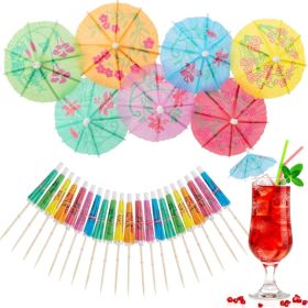 Umbrella Toothpicks For Cocktails Colorful Cupcake Toppers Decorations For (Option: Multicolor)
