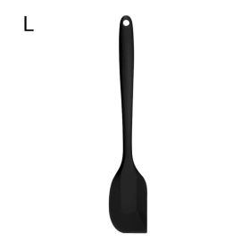 1pc All-in-one High-quality Silicone Scraper Baking Tool; Heat-resistant Silicone Scraper; Cream Cake Spatula; Baking Shovel Knife 8.27inch/11.02 (Color: black, size: large)
