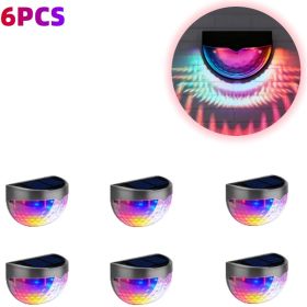 6 Pack RGB Solar Fence Lights, Deck Lights Solar Powered Outdoor Waterproof Fence Lighting for Fence Deck Step Stair Post Wall. (Black) (Quantity: 6 PACK)